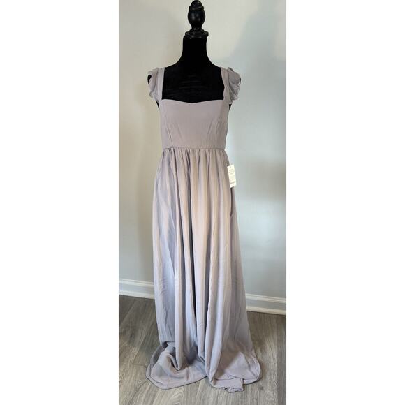 Show Me Your Mumu Women's June Maxi Dress Grey Chiffon Wedding Guest Size L - Picture 1 of 15